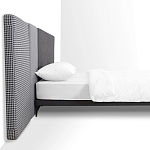 Кровать с большим мягким изголовьем Unity Dark Grey Bed варинант исполнения - 5 | Loft Concept в Санкт-петербурге