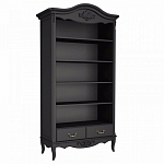 Стеллаж черный широкий из массива бука с 5-ю полками и 2-мя ящиками Black Provence варинант исполнения - 1 | Loft Concept в Санкт-петербурге