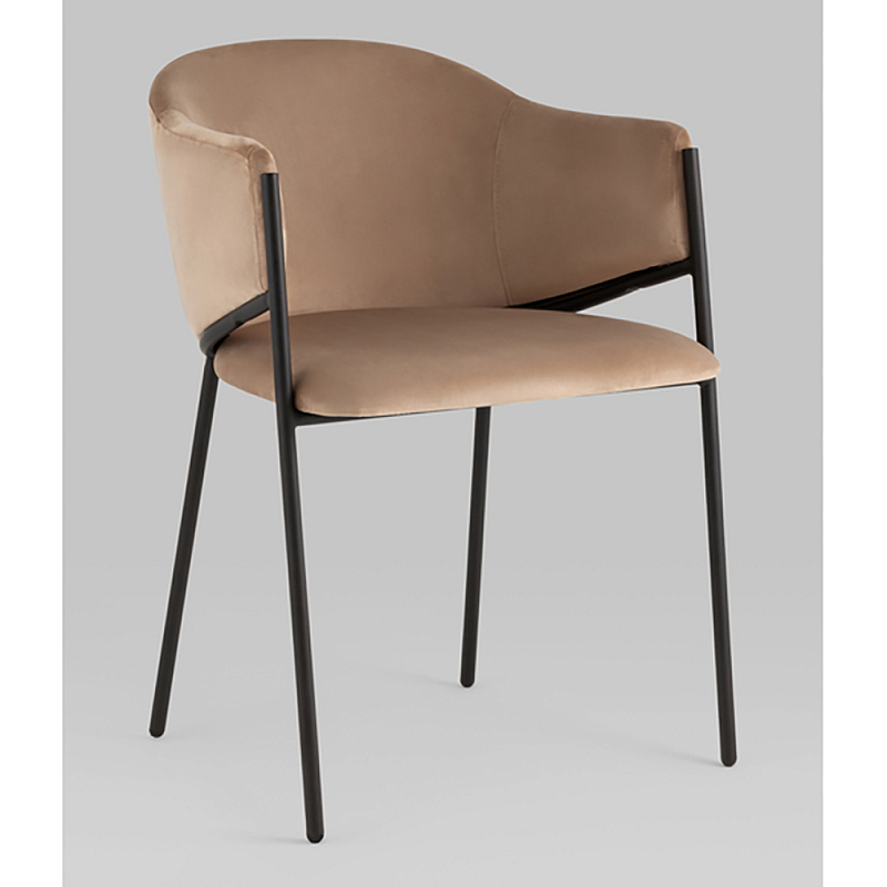 Стул Brace велюр капучино Коричневый Черный в Санкт-петербурге | Loft Concept 