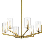 Люстра с 6-ю прозрачными цилиндрическими плафонами Kichler варинант исполнения - 1 | Loft Concept в Санкт-петербурге
