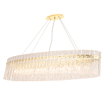 Люстра подвесная овальная с рельефными стеклянными панелями и золотым металлическим каркасом Textured Glass Chandelier варинант исполнения - 2 | Loft Concept в Санкт-петербурге