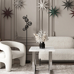 Кресло дизайнерское для лаунж зоны жемчужного цвета Pearl Lounge варинант исполнения - 3 | Loft Concept в Санкт-петербурге