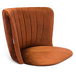 Барный стул со спинкой на 4-х деревянных ножках Оранжевый Велюр Ava Charm варинант исполнения - 3 | Loft Concept в Санкт-петербурге