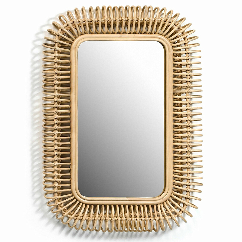 Зеркало из ротанга WICKER MIRROR Бежевый в Санкт-петербурге | Loft Concept 