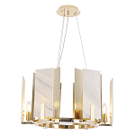 Люстра подвесная круглая с мраморными прямоугольными вставками и золотым основанием Диаметр 55 см Marble square Chandelier варинант исполнения - 4 | Loft Concept в Санкт-петербурге