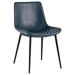 Стул с обивкой из экокожи темно-синего цвета RHOMBUSES UPHOLSTERY варинант исполнения - 1 | Loft Concept в Санкт-петербурге