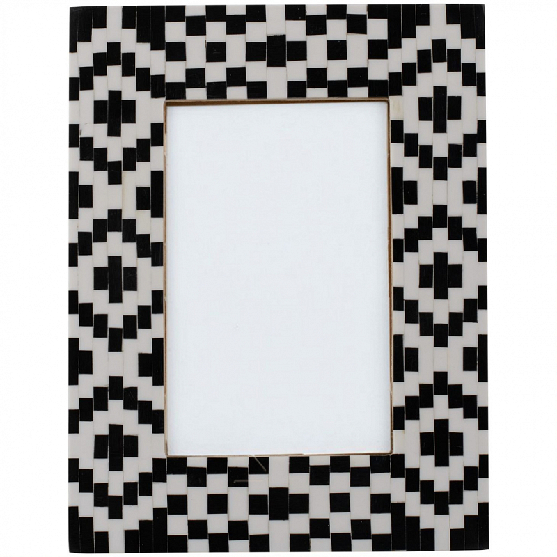 Фоторамка кость Black&white Indian Bone Inlay photo frame Черно-белый в Санкт-петербурге | Loft Concept 