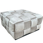 Пуф плетеный велюровый светло-бежевый  Soft Wicker Pouf варинант исполнения - 1 | Loft Concept в Санкт-петербурге