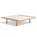 Дизайнерский кофейный стол из дерева с керамической столешницей уличный SWAY Coffee Table варинант исполнения - 6 | Loft Concept в Санкт-петербурге