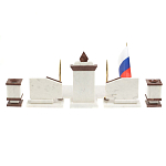 Настольный письменный набор из мрамора и лемезита с гербом и флагом России Marble Accessory варинант исполнения - 6 | Loft Concept в Санкт-петербурге