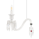 Подвесной светильник стеклянный в виде канделябра Curved Glass Chandelier варинант исполнения - 3 | Loft Concept в Санкт-петербурге