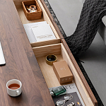 Кофейный стол из массива дерева с выдвижными ящиками Coffee Walnut Table варинант исполнения - 7 | Loft Concept в Санкт-петербурге