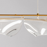 Люстра линейная с 3-мя белыми волнистыми плафонами Wave Line варинант исполнения - 9 | Loft Concept в Санкт-петербурге