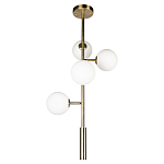 Люстра на штанге с 4-мя белыми шарообразными плафонами Bubble Chandelier варинант исполнения - 2 | Loft Concept в Санкт-петербурге