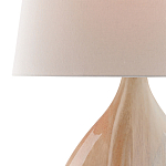 Настольная лампа на прозрачным основании с тканевым конусообразным абажуром Cream варинант исполнения - 1 | Loft Concept в Санкт-петербурге