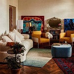 Трехместный диван с обивкой букле молочного цвета Leonois Boucle Sofa варинант исполнения - 5 | Loft Concept в Санкт-петербурге