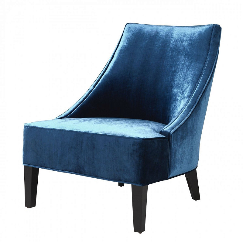 Кресло Eichholtz Chair Dulwich Blue Синий Черный в Санкт-петербурге | Loft Concept 