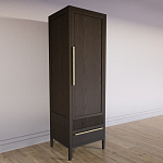 Узкий Шкаф Primo с 2 выдвижными ящиками Темный орех варинант исполнения - 3 | Loft Concept в Санкт-петербурге