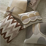 Чехол на подушку с вышивкой в виде геометрических узоров Beige Calista Square варинант исполнения - 6 | Loft Concept в Санкт-петербурге