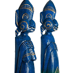 Комплект из 2-х деревянных статуэток Asmat Statuettes Blue Green варинант исполнения - 6 | Loft Concept в Санкт-петербурге