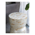 Приставной столик с мозаичным рисунком из раковин устриц Bone Inlay варинант исполнения - 7 | Loft Concept в Санкт-петербурге