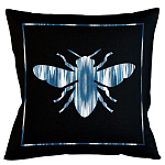 Подушка декоративная пчела с синим орнаментом Ikat Pattern варинант исполнения - 1 | Loft Concept в Санкт-петербурге