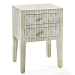 Тумбочка прикроватная White Pearl BEDSIDE CABINET 2 DRAWER варинант исполнения - 3 | Loft Concept в Санкт-петербурге