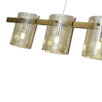 Подвесной светильник светодиодный с 5-ю цилиндрическими плафонами коньячного цвета из стекла и стали Andrea Сhandelier Сognac варинант исполнения - 2 | Loft Concept в Санкт-петербурге