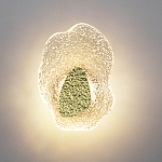 Бра с рельефным волнообразным стеклянным плафоном и вставкой из мрамора Liquid Stone варинант исполнения - 3 | Loft Concept в Санкт-петербурге