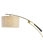 Торшер с изогнутой черной металлической ножкой и цилиндрическим абажуром из ткани Arched Metal Base  варинант исполнения - 2 | Loft Concept в Санкт-петербурге