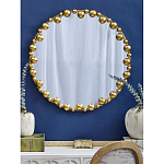 Зеркало круглое в фактурной золотистой раме из металла Mirror Golden Placer варинант исполнения - 3 | Loft Concept в Санкт-петербурге