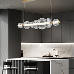 Подвесной светильник линейный с прозрачными стеклянными шарами разного диаметра Eurofase варинант исполнения - 16 | Loft Concept в Санкт-петербурге