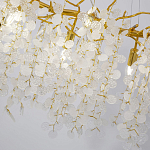 Люстра подвесная с золотистыми ветками и стеклянными подвесками в виде листьев Длина 80 см FAIRYTREE Light варинант исполнения - 3 | Loft Concept в Санкт-петербурге