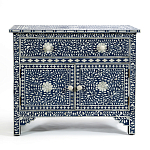 Комод инкрустация костью ORIENTAL Indian синий орнамент варинант исполнения - 1 | Loft Concept в Санкт-петербурге