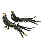 Статуэтка бронзовая синяя пара Фазаны Bronze Birds варинант исполнения - 1 | Loft Concept в Санкт-петербурге