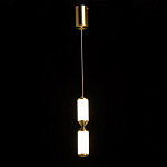 Подвесной светильник с двумя белыми рифлеными цилиндрическими плафонами Golden Swirl варинант исполнения - 3 | Loft Concept в Санкт-петербурге