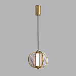 Подвесной светильник с круглым плафоном из искусственного алебастра в бронзовой оправе Marbella варинант исполнения - 4 | Loft Concept в Санкт-петербурге