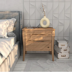 Тумба прикроватная из массива дуба с 2-мя ящиками Tasteful Furniture варинант исполнения - 2 | Loft Concept в Санкт-петербурге