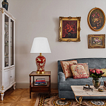 Настольная лампа бордовая с изображением птиц Slip Away варинант исполнения - 5 | Loft Concept в Санкт-петербурге