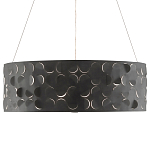 Люстра в форме цилиндра с чёрным фактурным абажуром Round Necklines варинант исполнения - 3 | Loft Concept в Санкт-петербурге