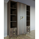 Большой шкаф с витриной Elsa Dreams Walnut варинант исполнения - 2 | Loft Concept в Санкт-петербурге