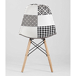 Пластиковый стул на ножках из массива бука Eames Черно-Белый Пэчворк варинант исполнения - 4 | Loft Concept в Санкт-петербурге