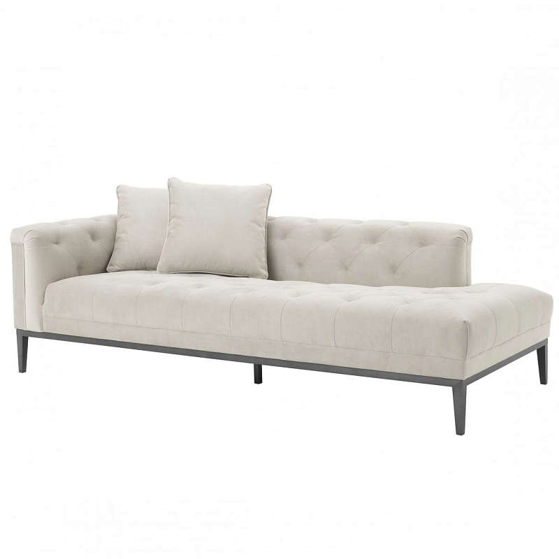 Кушетка Eichholtz Lounge Sofa Cesare Left Pebble grey Бежево-серый Темная бронза в Санкт-петербурге | Loft Concept 