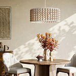 Люстра в форме цилиндра с вставками из деревянных бусин Wooden Beads варинант исполнения - 5 | Loft Concept в Санкт-петербурге