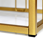 Пуф квадратный голубой велюр на золотом металлическом основании Celeste Blue варинант исполнения - 3 | Loft Concept в Санкт-петербурге