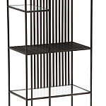 Стеллаж из металла и стекла Menzie Black Stripes Metal Rack варинант исполнения - 5 | Loft Concept в Санкт-петербурге