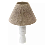Настольная лампа с плетеным абажуром и белым мраморным основанием Simplicity and Nobility варинант исполнения - 1 | Loft Concept в Санкт-петербурге