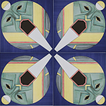 Плитка дизайнерская с узором Маска варинант исполнения - 2 | Loft Concept в Санкт-петербурге