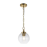 Подвесной светильник латунного цвета с прозрачным стеклянным плафоном Feiss варинант исполнения - 7 | Loft Concept в Санкт-петербурге