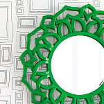 Зеркало круглое в ажурной зеленой раме Green Floral Pattern варинант исполнения - 1 | Loft Concept в Санкт-петербурге